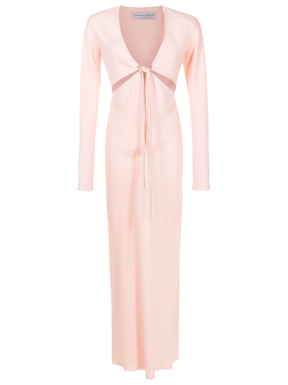 Gloria Coelho V-neck Satin Maxi Dress In Pink