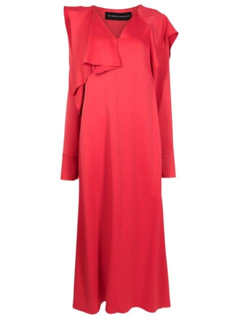 Gloria Coelho robe longue en satin à design drapé