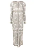 Valentino Garavani geometric-print metallic-finish cape