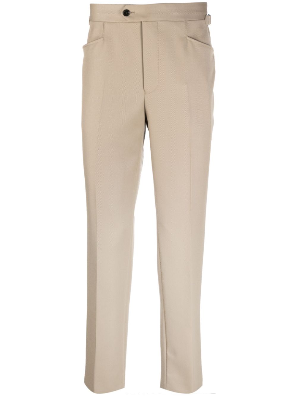 Fursac Mid-rise Cotton Tailored Trousers In Neutrals
