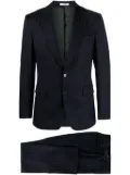 FURSAC tonal-striped single-breasted virgin wool suit - Blue