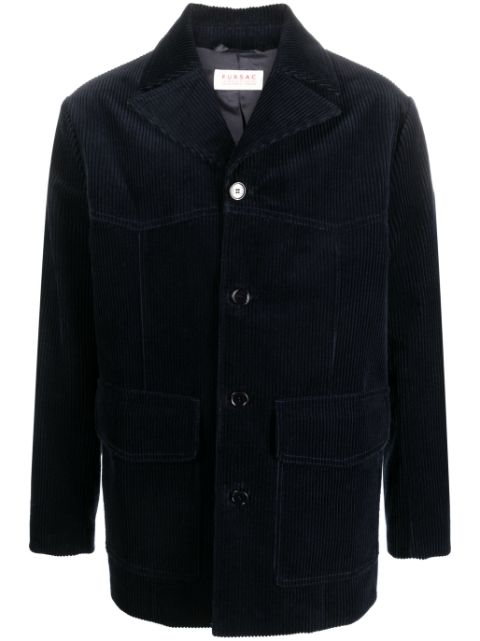 single-breasted corduroy jacket