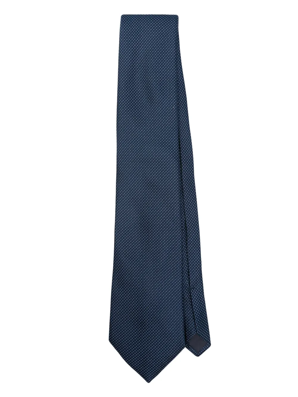 Fursac Polka Dot-embroidered Silk Tie In Blue