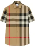 Burberry checkered short-sleeved shirt - Neutrals