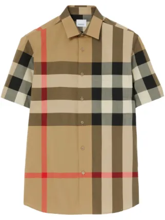 【BURBERRY】Checkered trim short sleeve T-shirt/全国送料込み Burberry Check-Trimmed Cotton T-Shirt | Saks Fifth Avenue