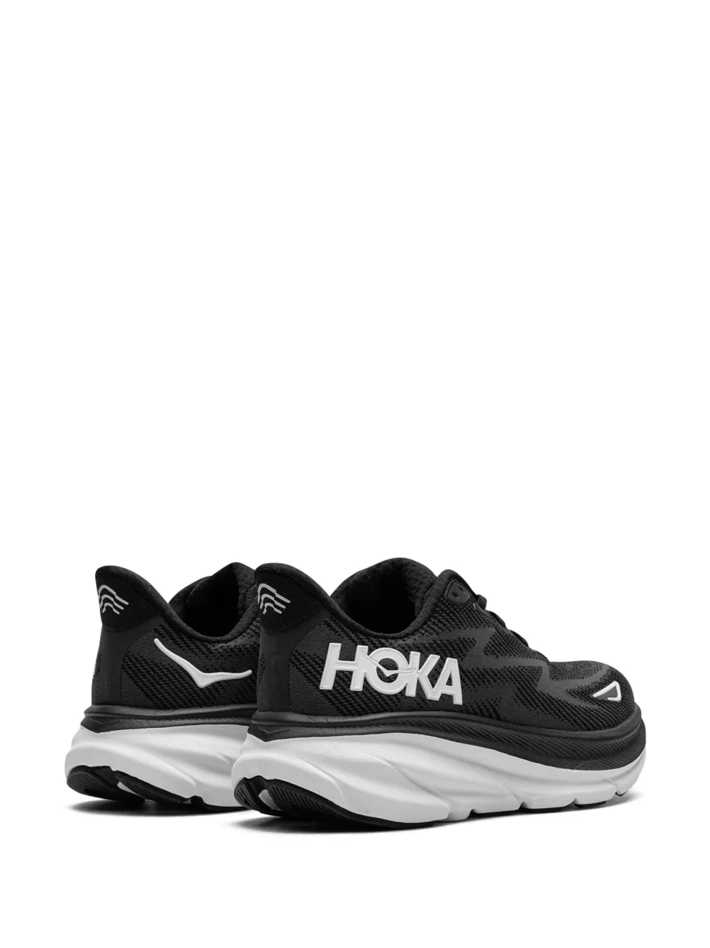 Shop Hoka One One Clifton 9 "black/white" Sneakers In Schwarz