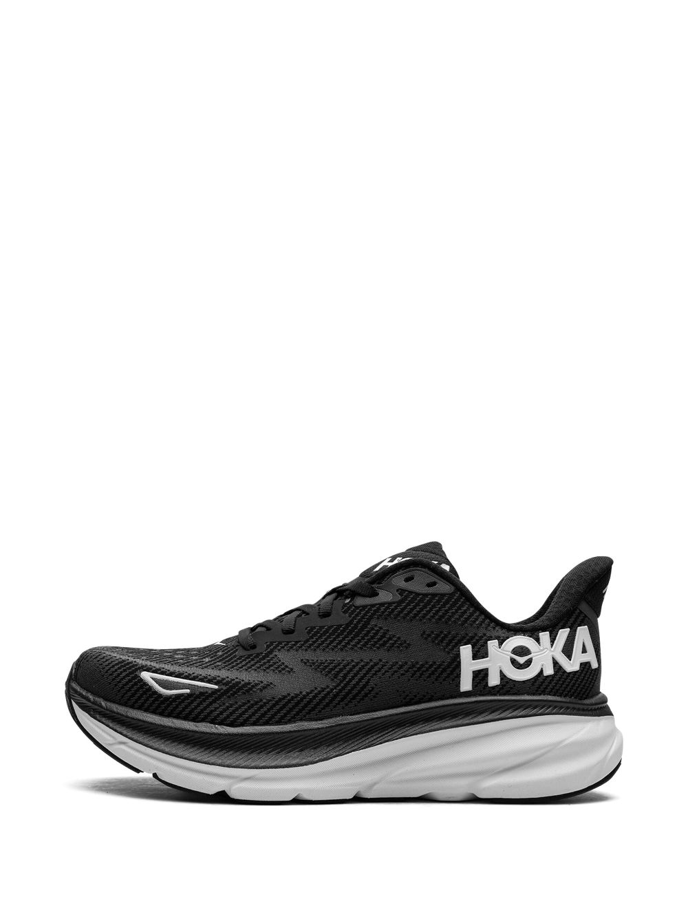 Shop Hoka One One Clifton 9 "black/white" Sneakers In Schwarz