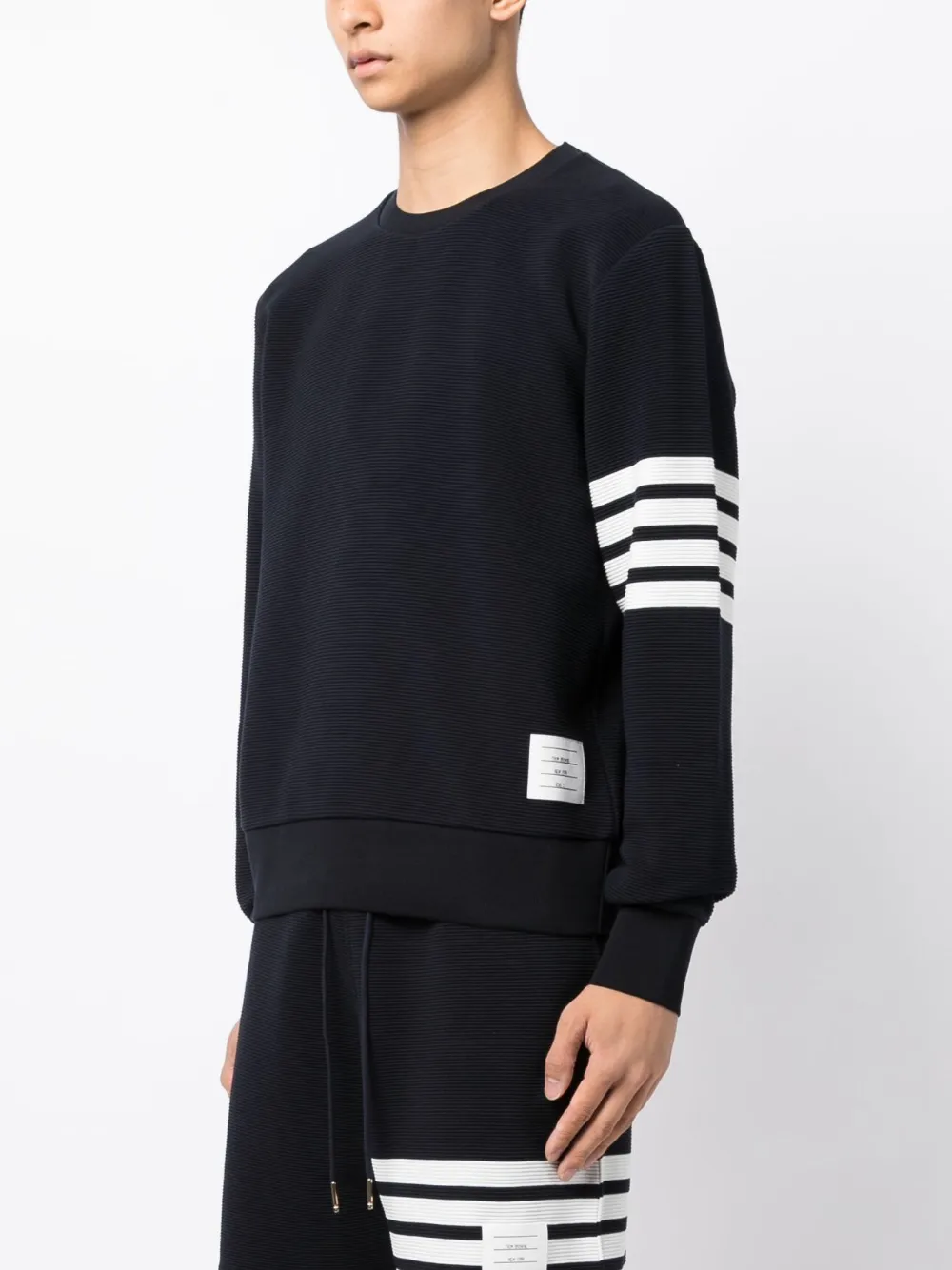 Thom Browne 4-bar Stripes Pullover Sweatshirt In Blau