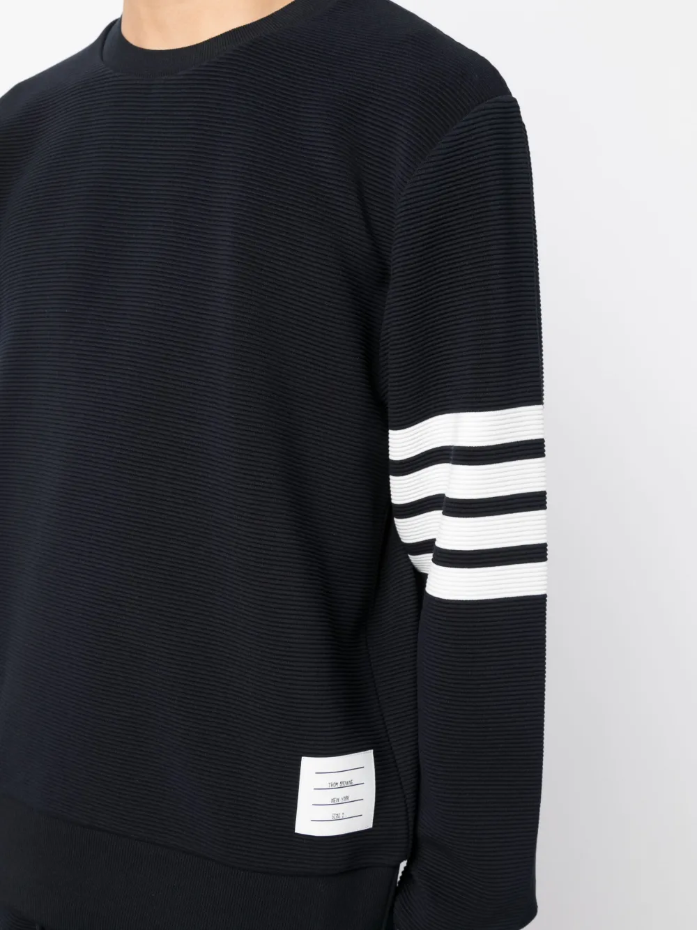 Thom Browne 4-bar Stripes Pullover Sweatshirt In Blau