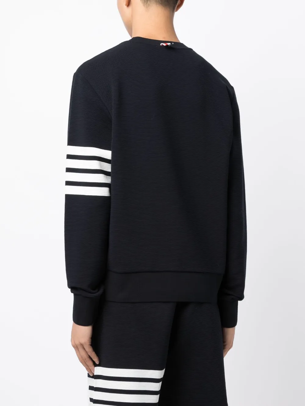 Thom Browne 4-bar Stripes Pullover Sweatshirt In Blau