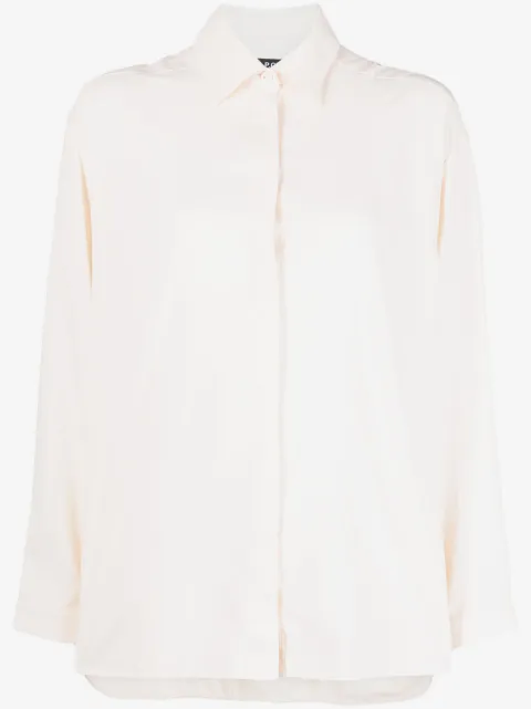A.P.C. camisa de seda con botones