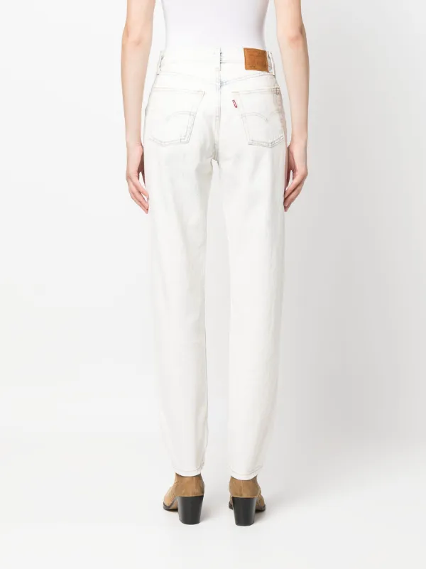 White tapered clearance jeans