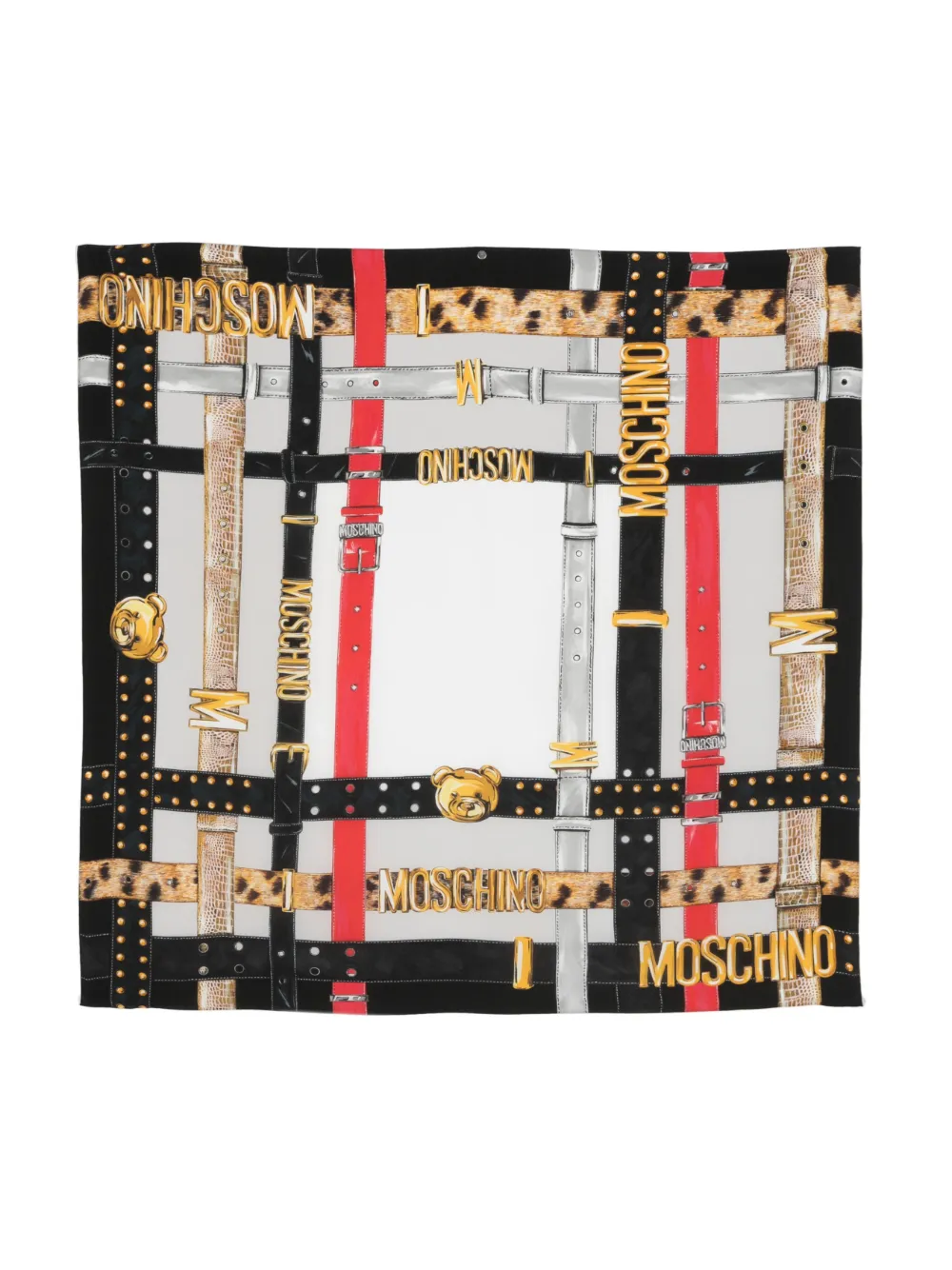 Moschino foulard Teddy Bear en soie - Noir Top Merken Winkel