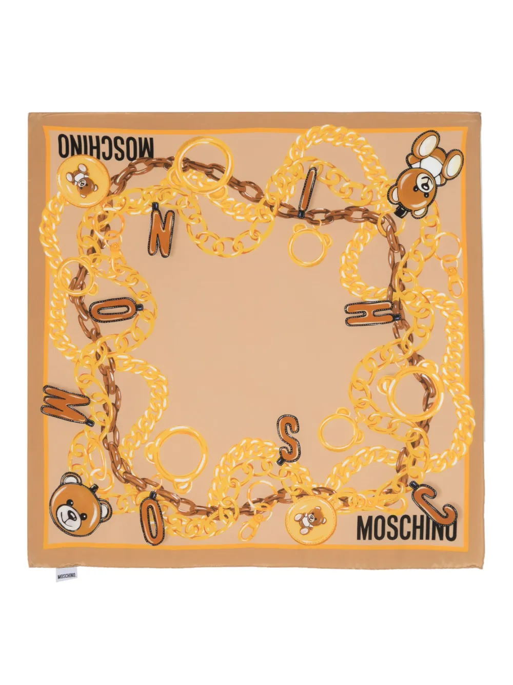 Moschino foulard Teddy Bear en soie - Marron Top Merken Winkel
