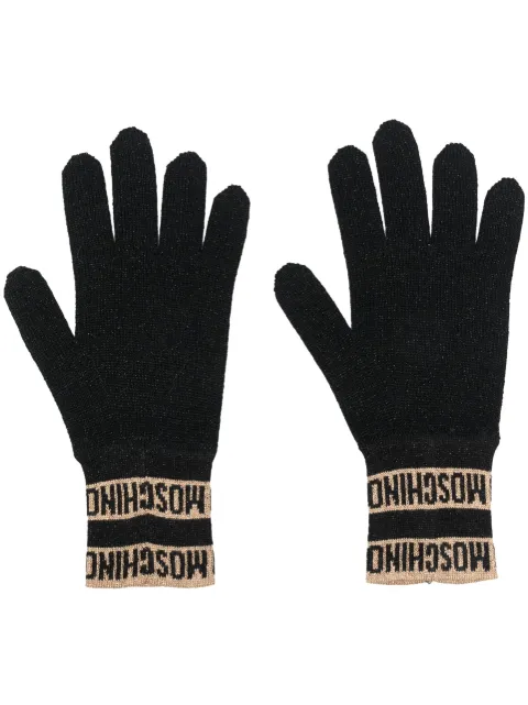 Moschino intarsia-knit logo gloves