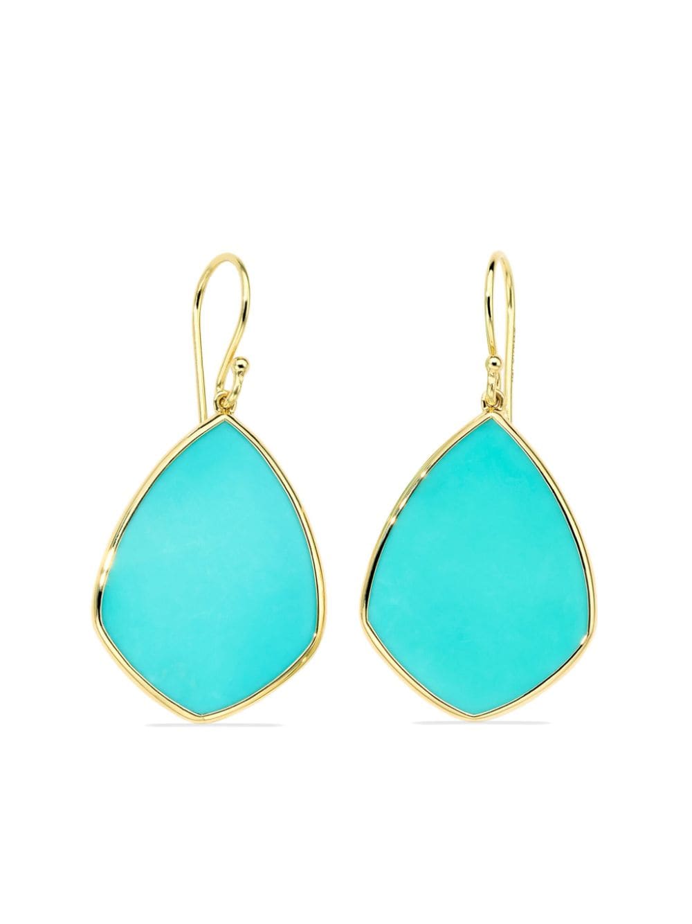 Ippolita 18kt Yellow Gold Rock Candy Medium Turquoise Drop Earrings In Polished