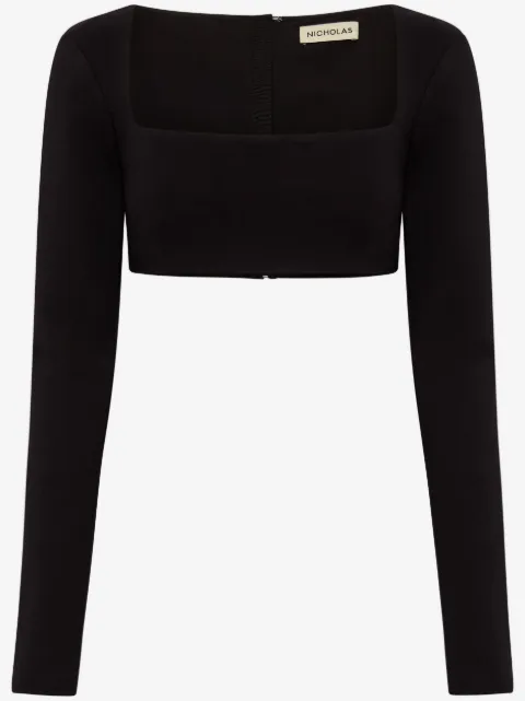 Nicholas Garima cropped long-sleeve top