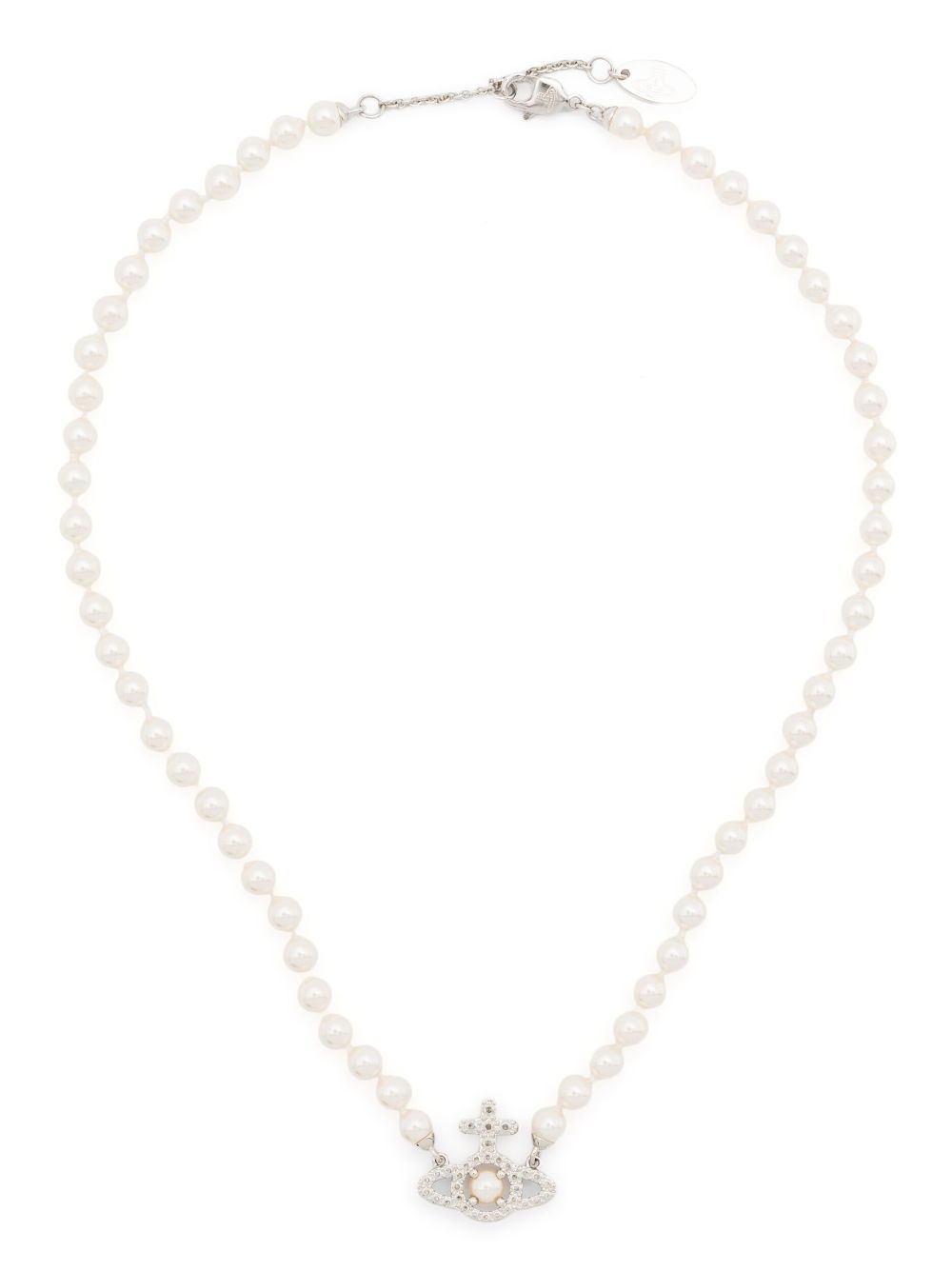 Vivienne Westwood Mini Bas Relief pearl necklace - Silver