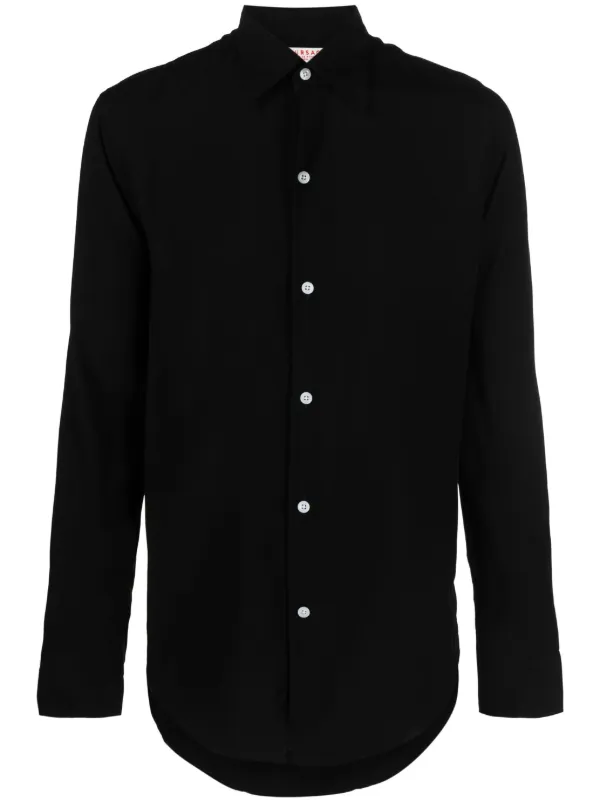 FURSAC Pointed-collar Long-sleeved Shirt in Black