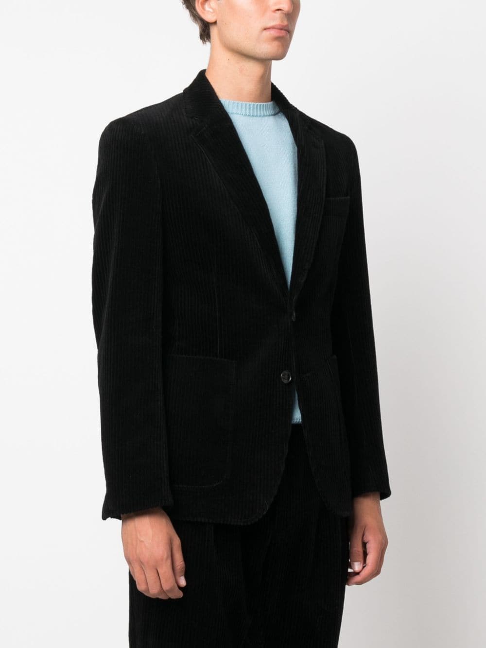 Shop Fursac Single-breasted Corduroy Blazer In Black
