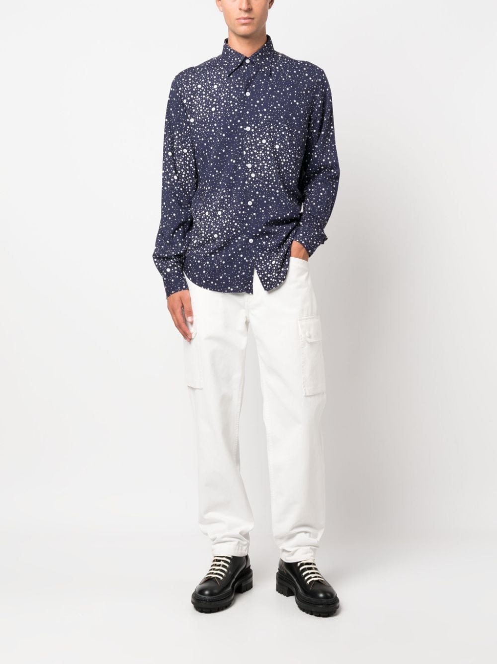 FURSAC star-print cotton shirt - Blauw