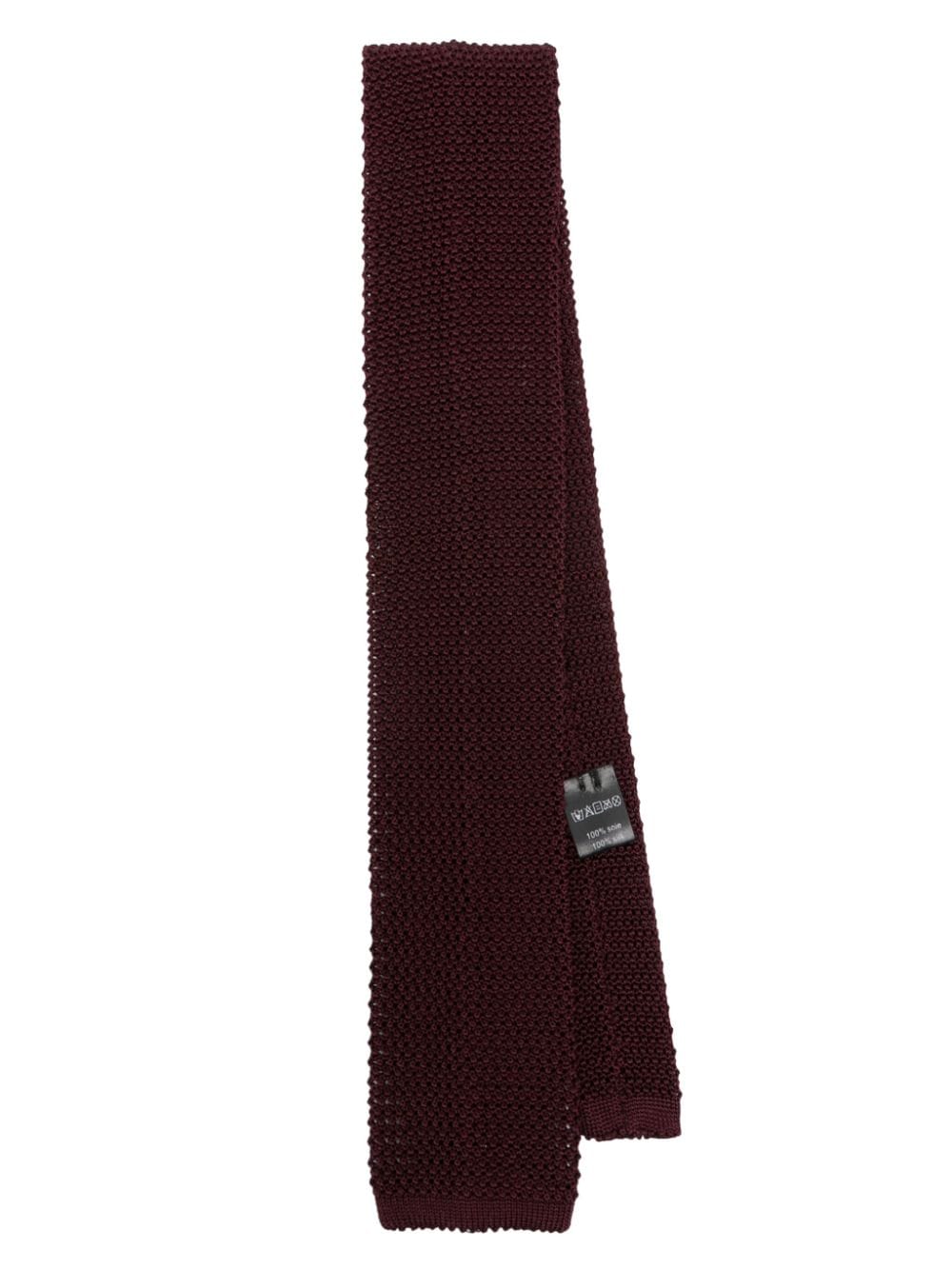 Fursac Square-tip Knitted Silk Tie In Red