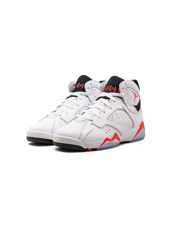 Jordan Kids Air Jordan 7 Infrared sneakers kids Rubber Fabric Calf Leather 4.5Y White