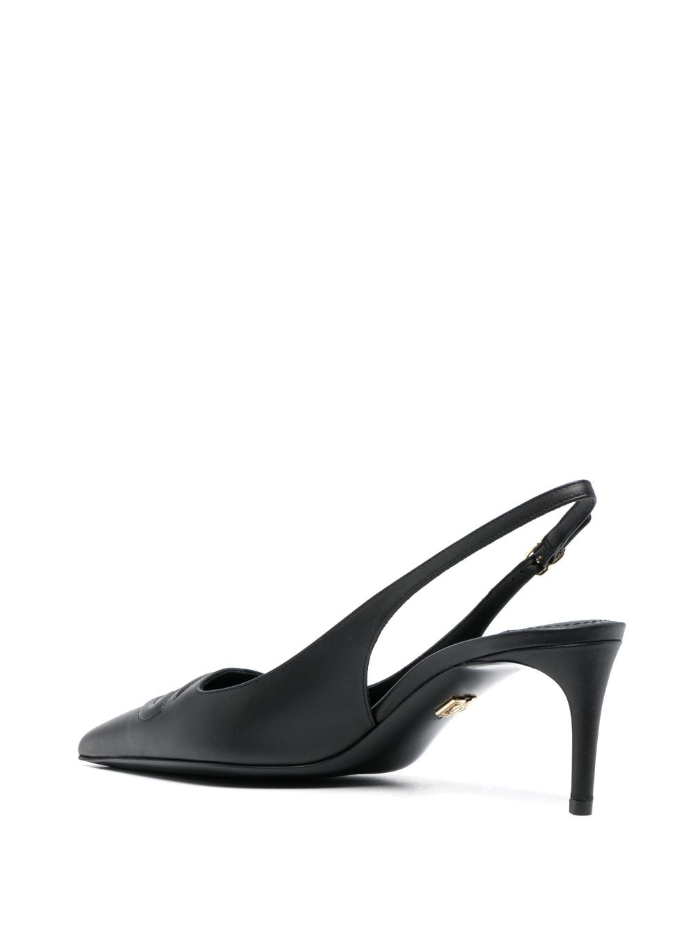 Shop Dolce & Gabbana 70mm Logo-embossed Slingback Pumps In Schwarz