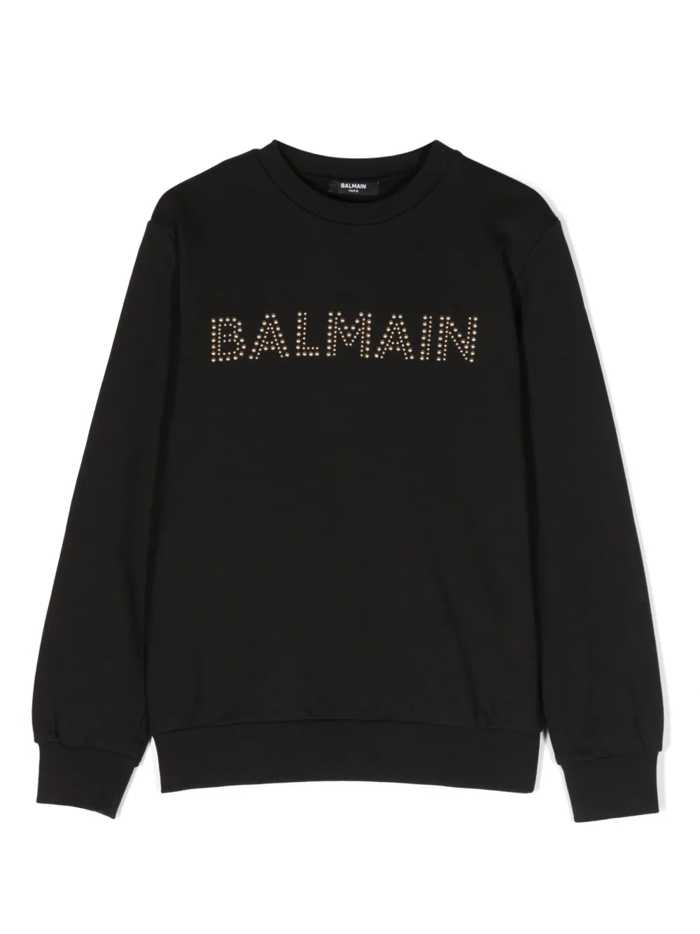 Balmain Kids logo-embellished cotton sweatshirt | Black | Image 1