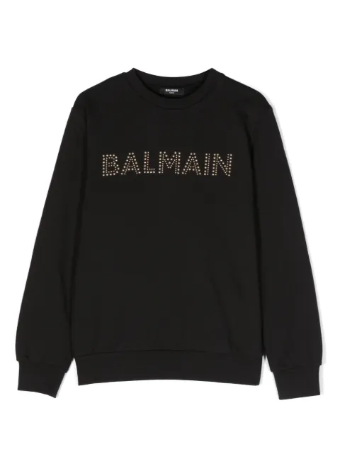 Balmain Kids logo-embellished cotton sweatshirt
