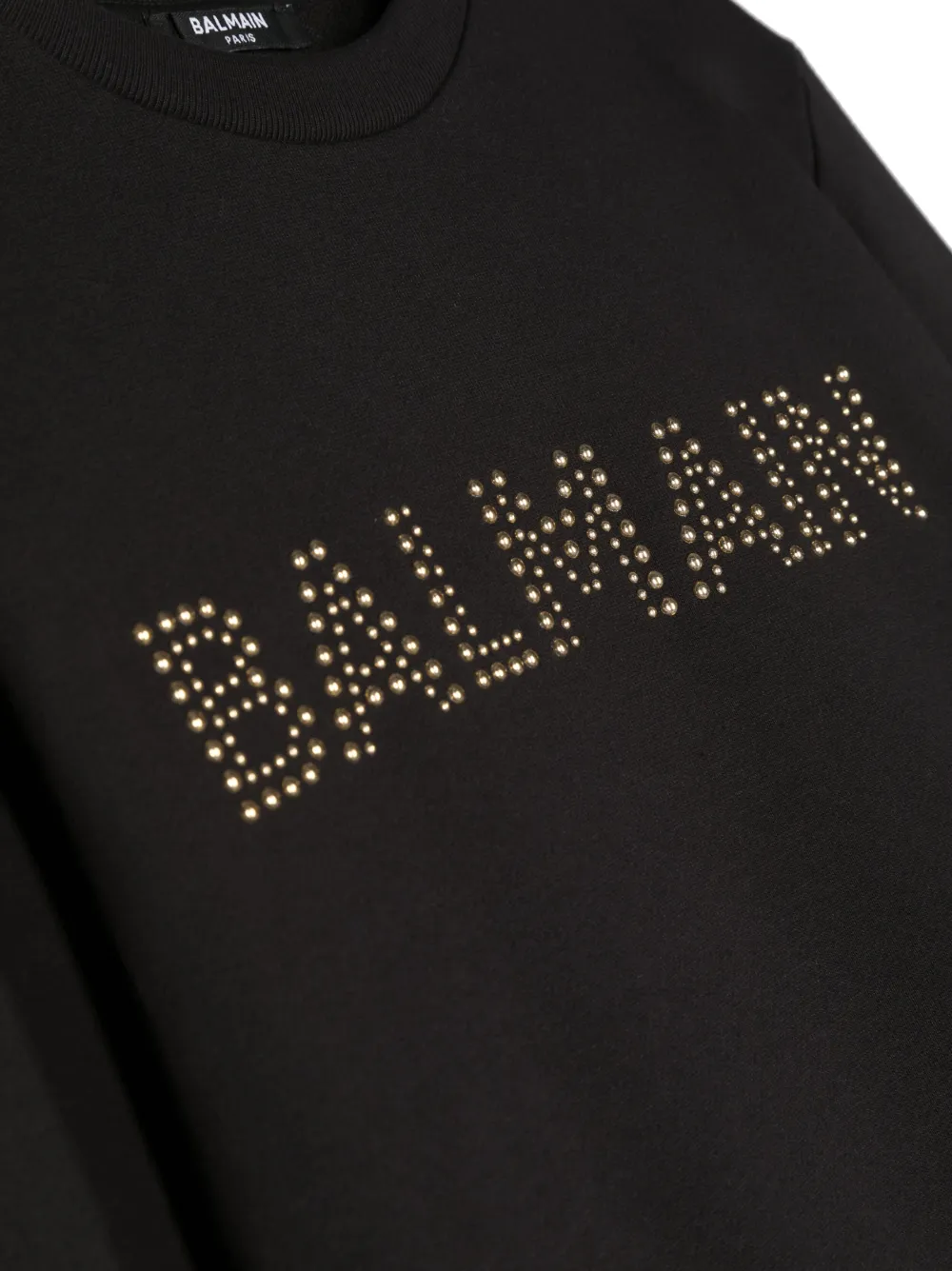 Balmain Kids Logo-embellished Cotton Sweatshirt - Black 