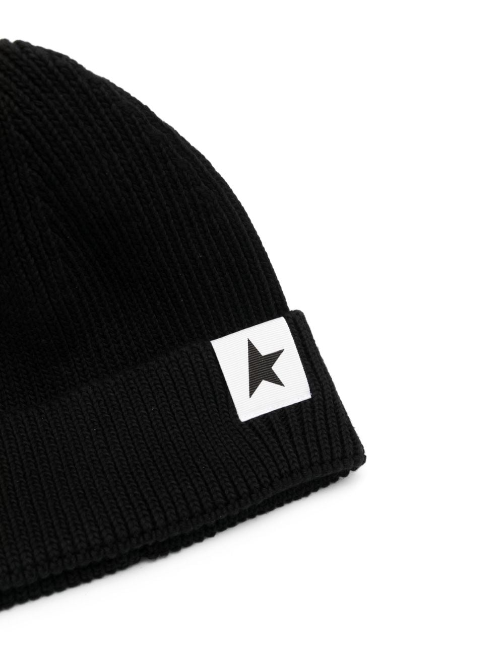 Image 2 of Golden Goose Kids logo-patch ribbed beanie