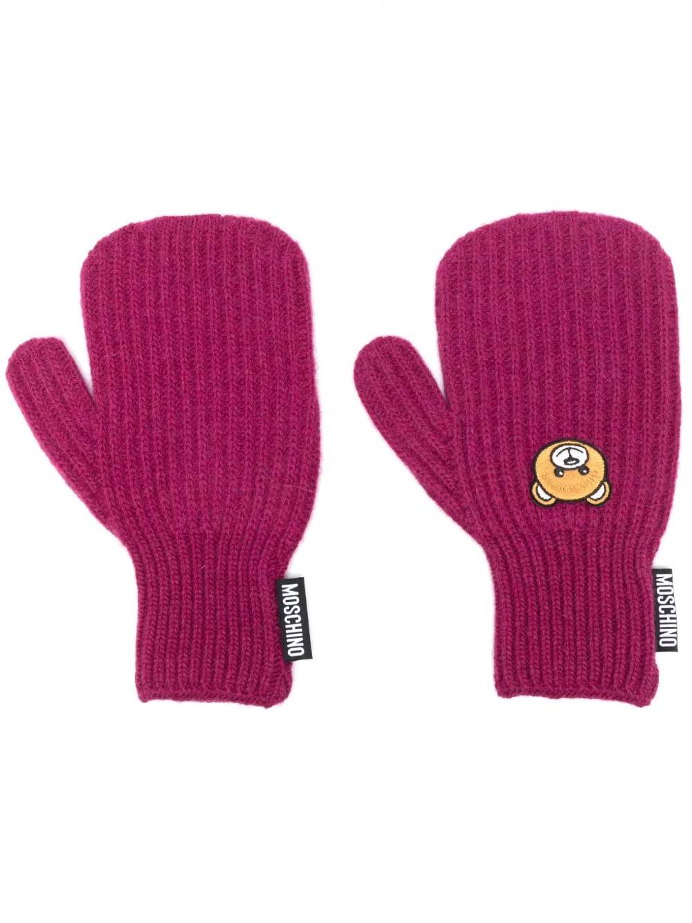 Moschino gants nervurés Teddy Bear - Violet Top Merken Winkel