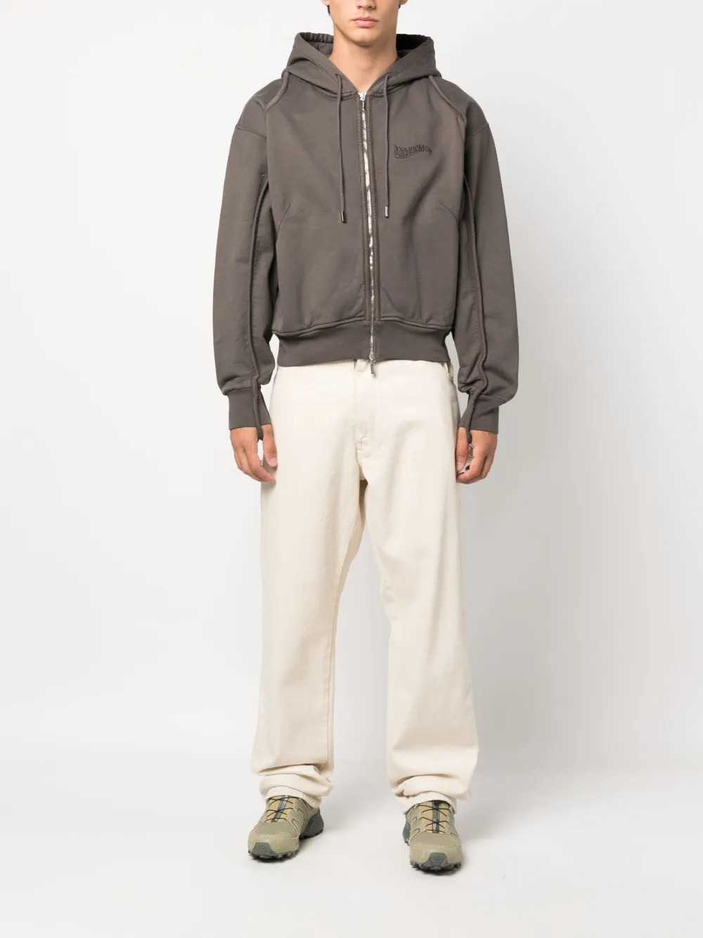 Jacquemus Clay organic cotton hooded jacket - Bruin