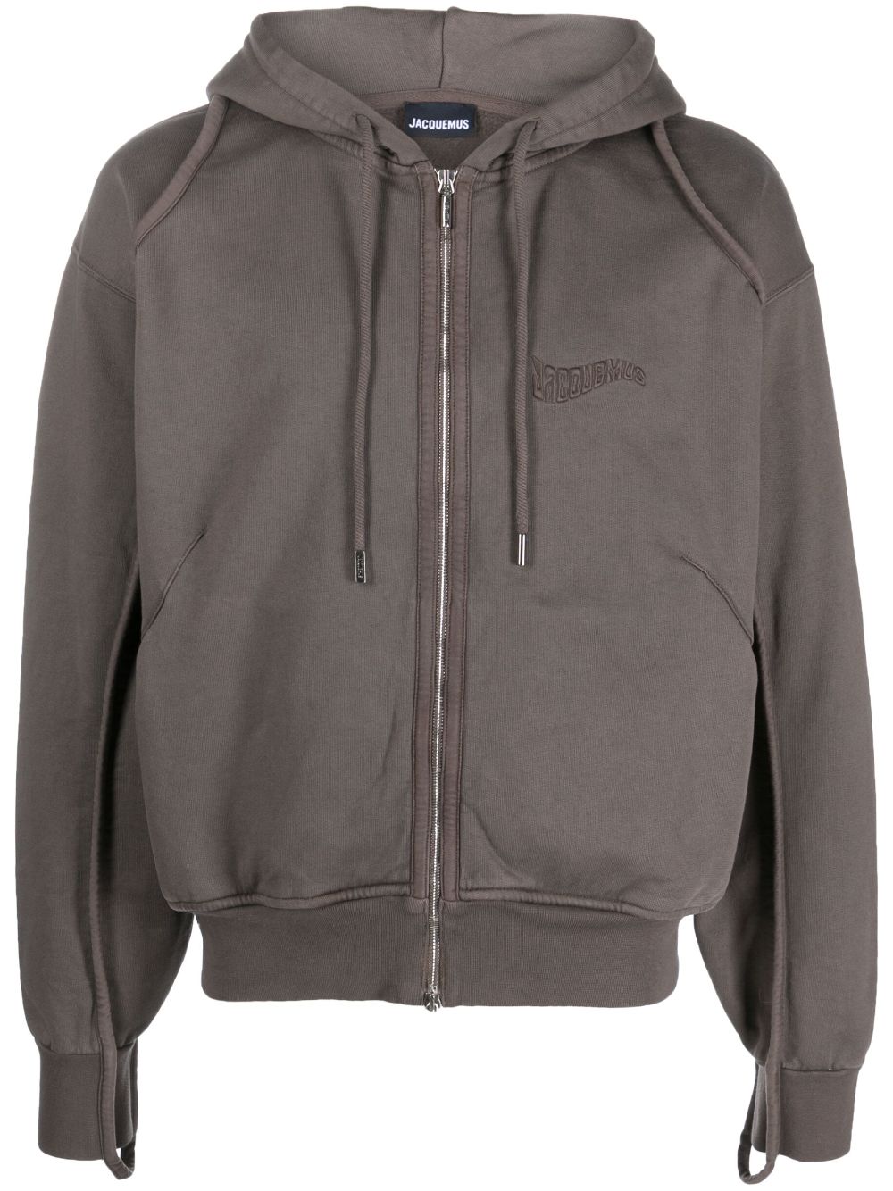 Jacquemus Clay Organic Cotton Hooded Jacket In Brown