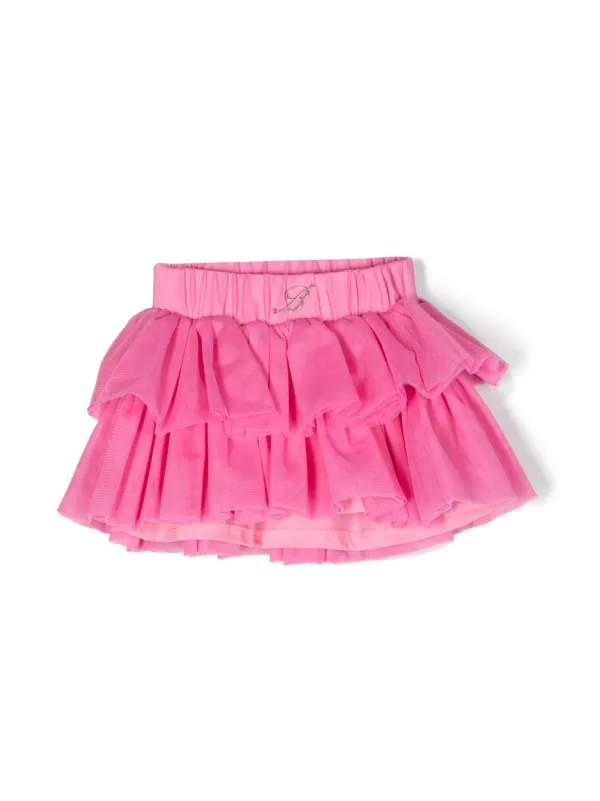 Miss Blumarine ロゴ ラッフル チュールスカート - Farfetch 