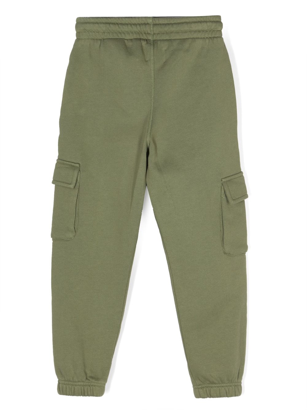 Shop Off-white Logo-print Drawstring Tapered Trousers In Green