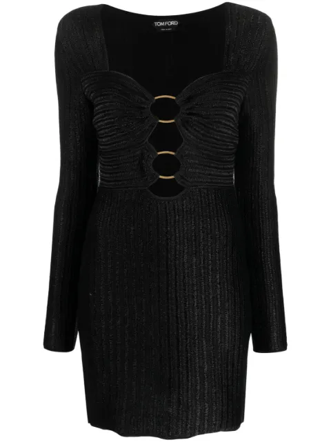 TOM FORD metallic heart-neck minidress
