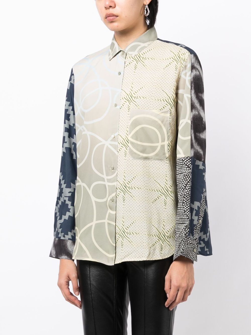 JNBY panelled graphic-print shirt Women