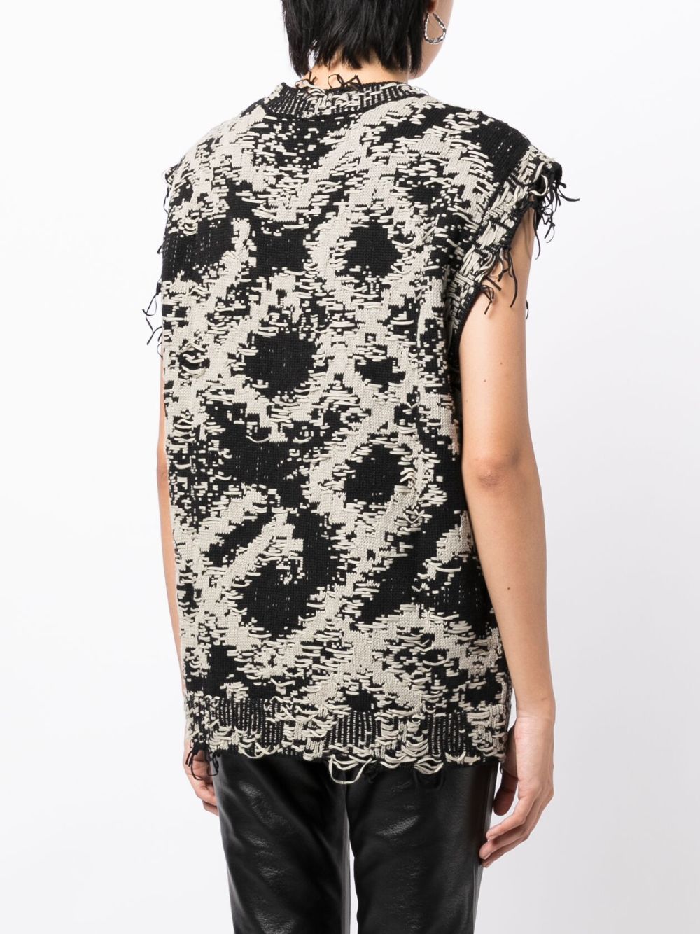 JNBY patterned-intarsia frayed top Women