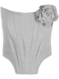 Giuseppe Di Morabito floral-appliqué cotton corset - Grey
