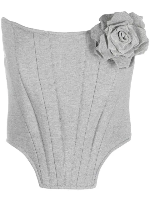 Giuseppe Di Morabito floral-appliqué cotton corset