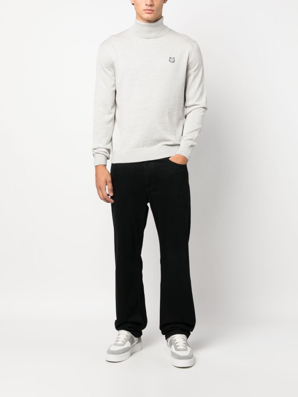 Maison Kitsuné roll-neck long-sleeve wool jumper - Grijs