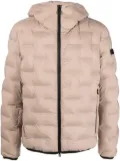 Peuterey logo-patch padded hooded jacket - Neutrals