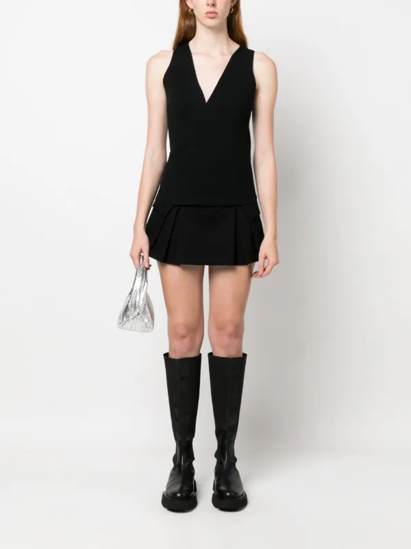 PATOU リブニット ノースリーブ トップス XS Patou リブニット トップ | ブラック | FARFETCH JP