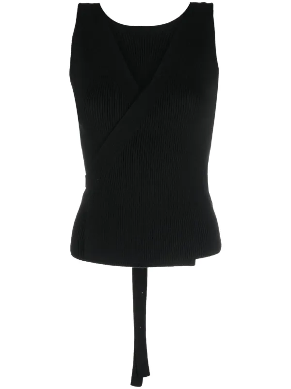 PATOU リブニット ノースリーブ トップス XS Patou リブニット トップ | ブラック | FARFETCH JP