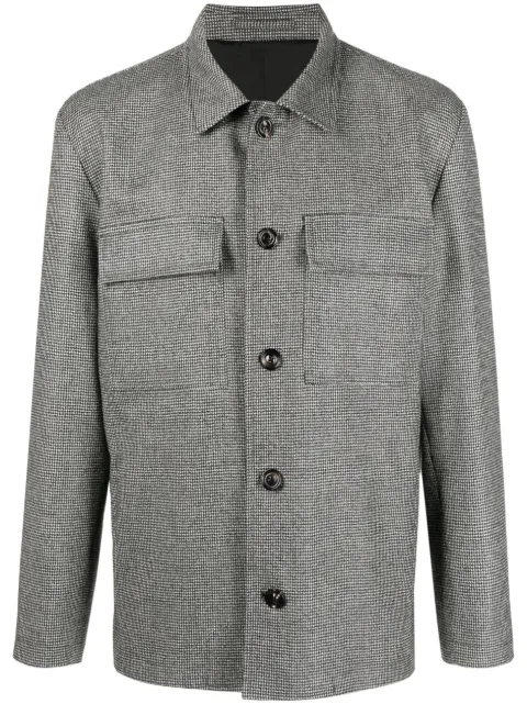 Lardini micro houndstooth-pattern shirt jacket