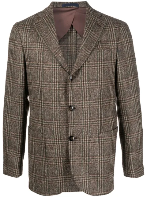 Barba blazer con botones y motivo de cuadros