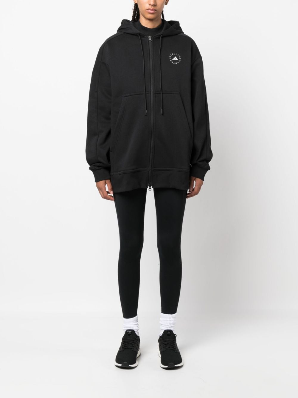 Adidas by Stella McCartney Hoodie met logoprint - Zwart