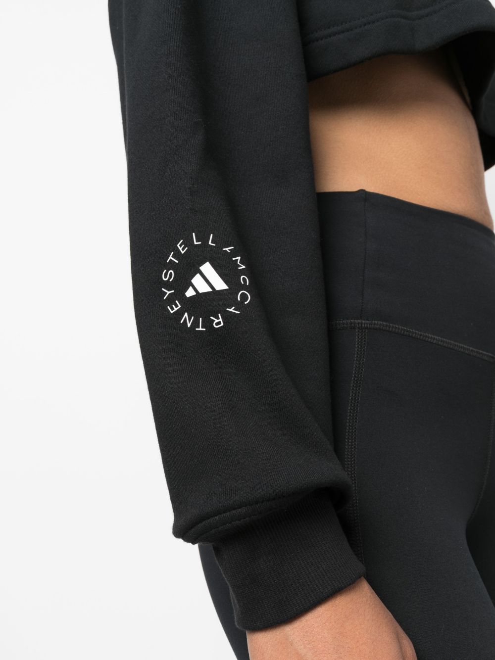 Shop Adidas By Stella Mccartney Truscasuals Cropped Sweatshirt In Black